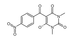 1,3-dimethyl-5-(4-nitrobenzoyl)-2,6-dioxopyrimidin-4-olate结构式