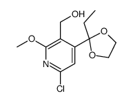 6-CHLORO-4-(2-ETHYL-1,3-DIOXOLAN-2-YL)-2-METHOXYPYRIDIN-3-YL]METHANOL结构式