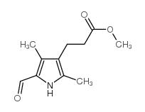 5-甲酰基-2,4-二甲基吡咯-3-丙酸甲酯结构式