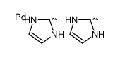 bis(1,3-dihydroimidazol-2-ylidene)palladium结构式