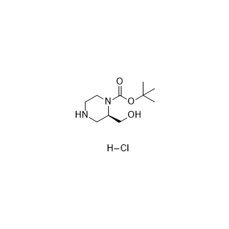 (R)-2-(羟基甲基)哌嗪-1-甲酸叔丁酯盐酸盐结构式
