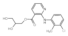 3-Pyridinecarboxylicacid, 2-[(3-chloro-2-methylphenyl)amino]-, 2,3-dihydroxypropyl ester Structure
