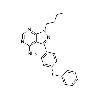 1-丁基-3-(4-苯氧基苯基)-1H-吡唑并[3,4-d]嘧啶-4-胺(依鲁替尼杂质)结构式
