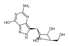 7H-Pyrazolo4,3-dpyrimidin-7-one, 5-amino-3-(2S,3S,4R,5R)-3,4-dihydroxy-5-(hydroxymethyl)-2-pyrrolidinyl-1,4-dihydro-结构式
