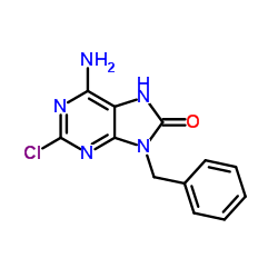 6-amino-9-benzyl-2-chloro-7H-purin-8-one结构式
