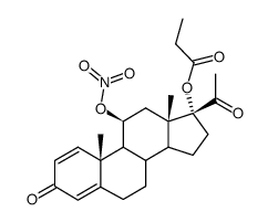 11beta,17-dihydroxypregna-1,4-diene-3,20-dione 11-nitrate 17-propionate结构式