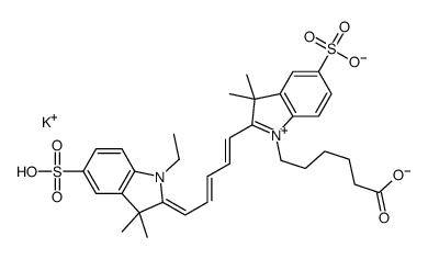 Cyanine 5 Monofunctional Hexanoic Acid Dye, Potassium Salt Structure