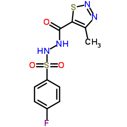 N'-[(4-Fluorophenyl)sulfonyl]-4-methyl-1,2,3-thiadiazole-5-carbohydrazide结构式