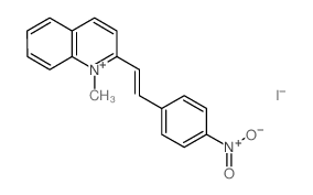 Quinolinium,1-methyl-2-[2-(4-nitrophenyl)ethenyl]-, iodide (1:1) Structure