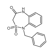 1-benzyl-2,2-dioxo-1,2,3,5-tetrahydro-2λ6-benzo[c][1,2,5]thiadiazepin-4-one结构式