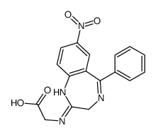 2-[(7-nitro-5-phenyl-3H-1,4-benzodiazepin-2-yl)amino]acetic acid Structure