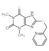 2H-Purin-2-one,1,3,6,9-tetrahydro-1,3-dimethyl-8-[(2-pyridinylmethyl)thio]-6-thioxo-结构式