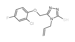 4-烯丙基-5-[(2-氯-4-氟苯氧基)甲基]-4H-1,2,4-噻唑-3-硫醇结构式