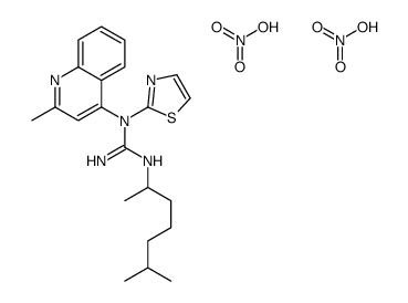 Guanidine, 1-(1,5-dimethylhexyl)-2-(2-methyl-4-quinolyl)-3-(2-thiazoly l)-, dinitrate结构式