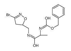 benzyl N-[(2S)-1-[(3-bromo-4,5-dihydro-1,2-oxazol-5-yl)methylamino]-1-oxopropan-2-yl]carbamate结构式