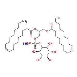 1,2-二油酰基-sn-甘油基-3-磷酸-(1'-Myo-肌醇)(铵盐)结构式