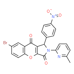 7-Bromo-2-(6-methyl-2-pyridinyl)-1-(4-nitrophenyl)-1,2-dihydrochromeno[2,3-c]pyrrole-3,9-dione Structure
