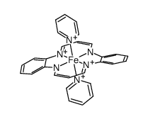 (5,14-dihydrodibenzo{b,i}{1,4,8,11}tetraazacyclotetradecinato)bis(pyridin)eisen(II)结构式