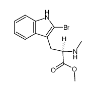 methyl (R)-3-(2-bromo-1H-indol-3-yl)-2-(methylamino)propanoate Structure
