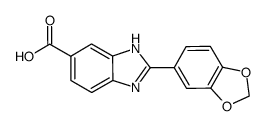 2-苯并[1,3]二氧代-5-基-1H-苯并咪唑-5-羧酸结构式