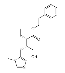 phenethyl (2S,3R)-2-ethyl-4-hydroxy-3-((1-methyl-1H-imidazol-5-yl)methyl)butanoate Structure