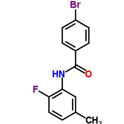 4-溴-N-(2-氟-5-甲基苯基)苯甲酰胺结构式