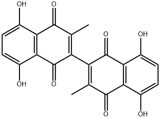 [2,2'-Binaphthalene]-1,1',4,4'-tetrone, 5,5',8,8'-tetrahydroxy-3,3'-dimethyl- Structure