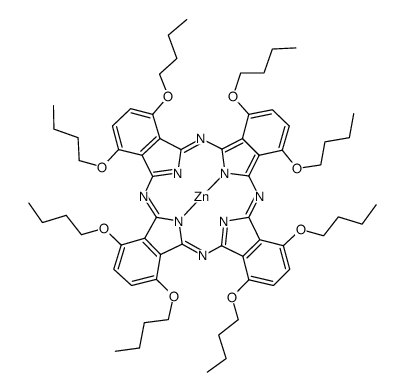 1,4,8,11,15,18,22,25-八丁氧基-29H,31H-酞菁锌结构式