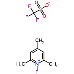 1-氟-2,4,6-三甲基吡啶三氟甲烷磺酸盐结构式