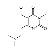 5-formyl-1,3-dimethyl-6-(2-dimethylamino-vinyl)uracil结构式