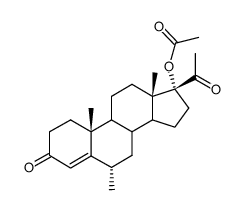 17α-Acetoxy-3,20-dioxo-6α-methyl-pregnen-(4) Structure