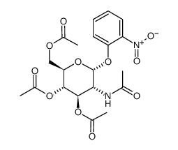 2-硝基苯基-2-乙酰氨基-3,4,6-O-三乙酰基-2-脱氧-α-D-吡喃葡糖糖苷结构式