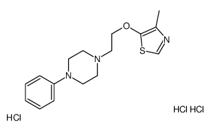 4-methyl-5-[2-(4-phenylpiperazin-1-yl)ethoxy]-1,3-thiazole,trihydrochloride Structure