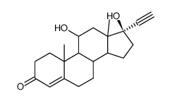 11β,17α-dihydroxy-17-pregn-4-en-20-yn-3-one结构式