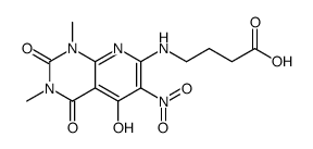 4-[(1,3-dimethyl-6-nitro-2,4,5-trioxo-8H-pyrido[2,3-d]pyrimidin-7-yl)amino]butanoic acid结构式