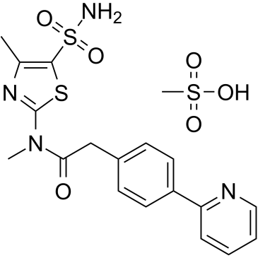 N-甲基-N-(4-甲基-5-氨磺酰基噻唑-2-基)-2-(4-(吡啶-2-基)苯基)乙酰胺甲磺酸盐图片