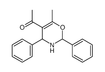 1-(6-methyl-2,4-diphenyl-3,4-dihydro-2H-1,3-oxazin-5-yl)ethanone结构式