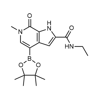N-乙基-6-甲基-7-氧代-4-(4,4,5,5-四甲基-1,3,2-二噁硼烷-2-基)-6,7-二氢-1H-吡咯并[2,3-c]吡啶-2-羧酰胺结构式