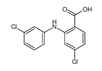 4-氯-2-[(3-氯苯基)氨基]苯甲酸结构式