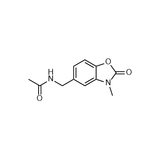 N-((3-甲基-2-氧代-2,3-二氢苯并[d]噁唑-5-基)甲基)乙酰胺结构式