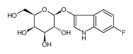 6-氟-3-吲哚基β-D-吡喃半乳糖苷结构式
