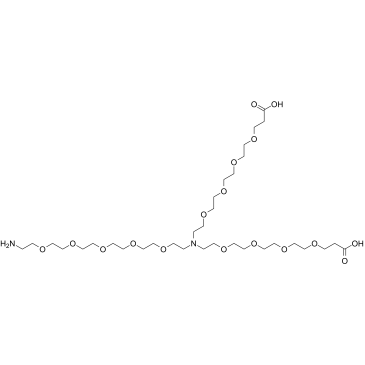 N-(Amino-PEG5)-N-bis(PEG4-acid)结构式