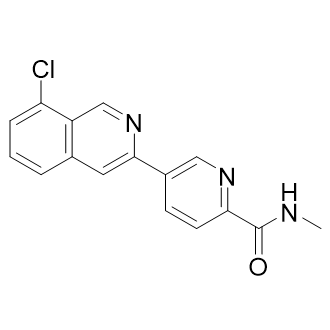 5-(8-氯异喹啉-3-基)-N-甲基吡啶啉酰胺结构式