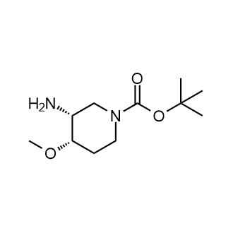 (3R,4S)-3-氨基-4-甲氧基哌啶-1-羧酸叔丁酯结构式
