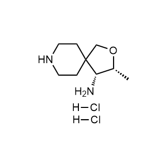 (3R,4R)-3-甲基-2-氧杂-8-氮杂螺[4.5]癸-4-胺二盐酸盐结构式