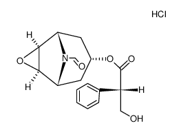 (S)-3-hydroxy-2-phenyl-propionic acid 9-formyl-(1rN,2tH,4tH,5cN)-3-oxa-9-aza-tricyclo[3.3.1.02,4]non-7t-yl ester, hydrochloride Structure