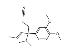 (5E,4S)-(+)-4-(3,4-dimethoxyphenyl)-4-isopropylhept-5-enenitrile结构式