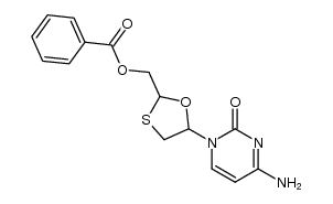 cis/trans-2-benzoyloxymethyl-5-(cytosin-1'-yl)-1,3-oxathiolane结构式