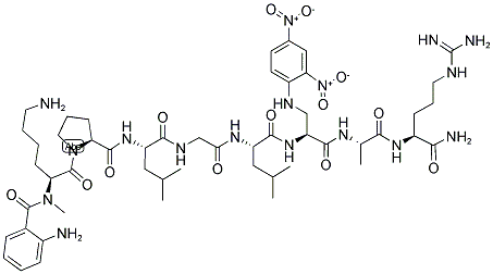 N-Me-Abz-Lys-Pro-Leu-Gly-Leu-Dap(Dnp)-Ala-Arg-NH2 trifluoroacetate salt结构式