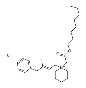 octyl 2-[1-[(E)-3-methyl-4-phenylbut-2-enyl]piperidin-1-ium-1-yl]acetate,chloride结构式
